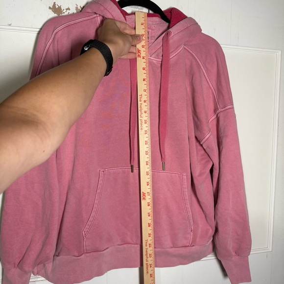 American Eagle Textured Fleece Oversized Hoodie Rust Pink Size XXS Super Soft - Picture 3 of 9